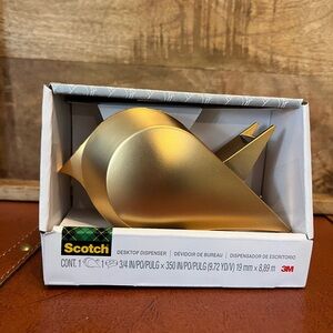 Scotch Gold Bird Desktop Tape Dispenser, Gold, Modern, Whimsical